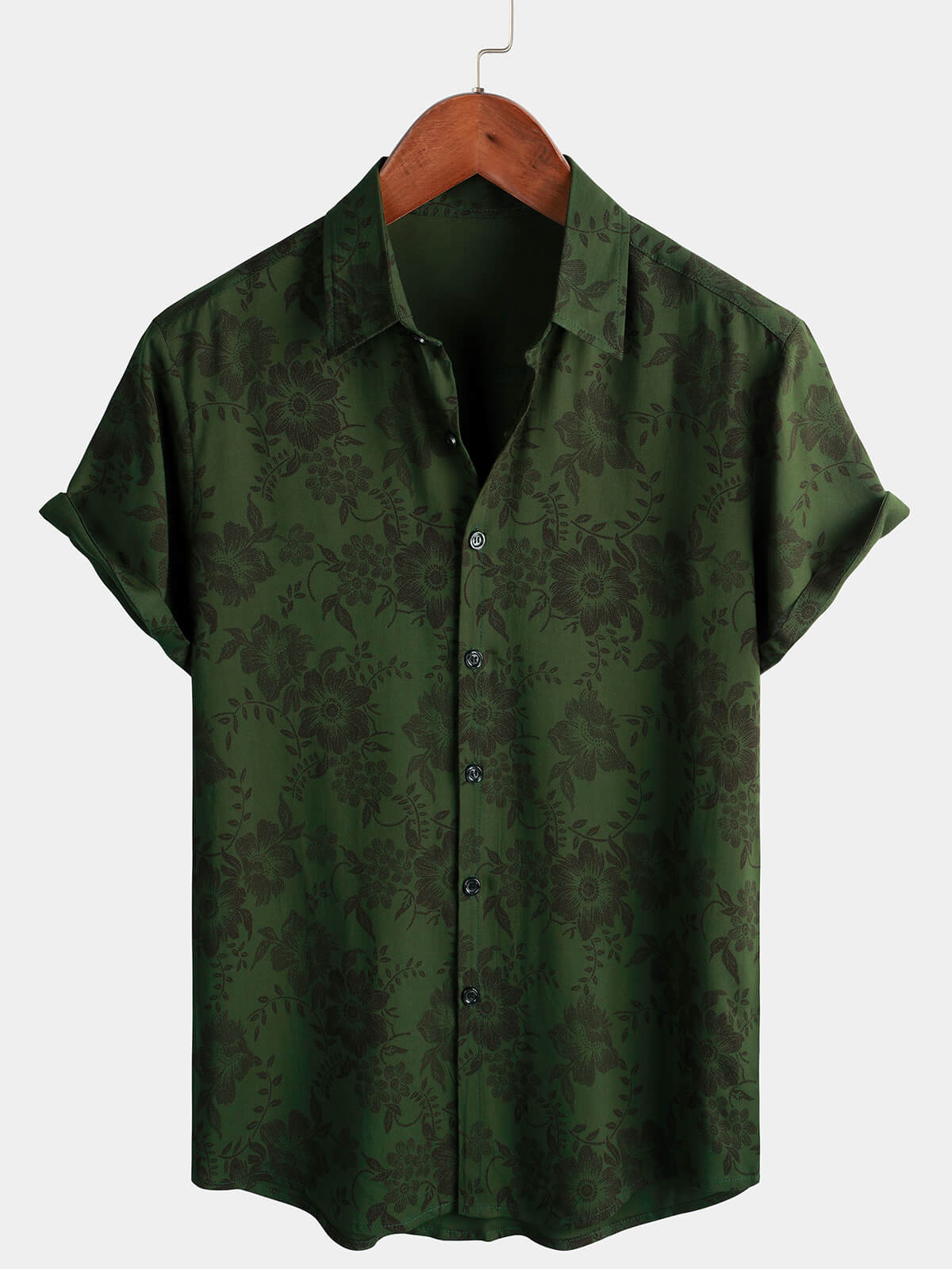 Heren Retro Zomerbloemen Overhemd