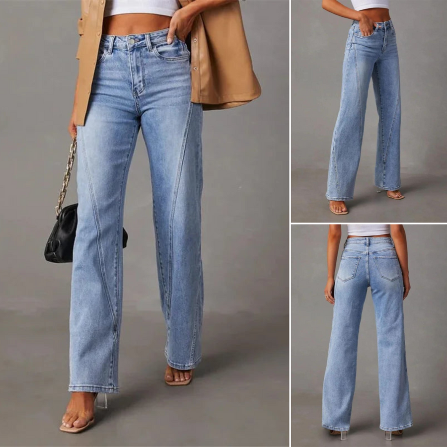 QUINTINA - Brede Jeans met Hoge Taille