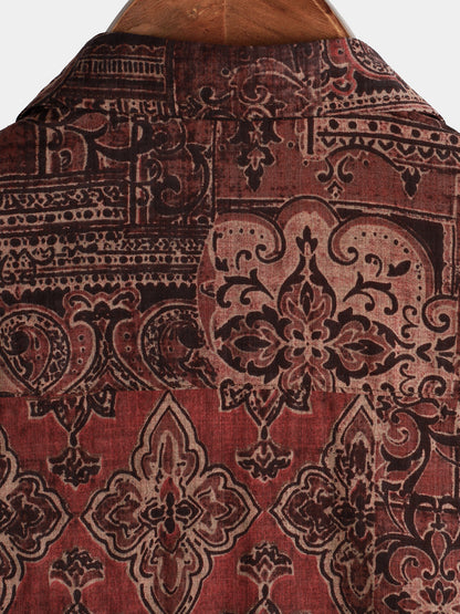 Heren Retro Zomer Paisley Overhemd
