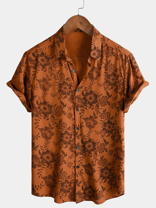 Retro Bloemen Overhemd