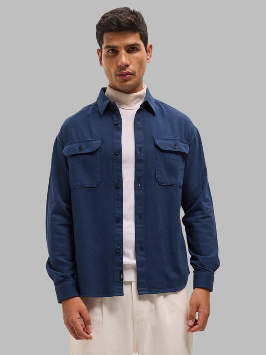 HET NAVY COTTON OVERSHIRT